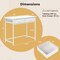 Costway Space Saving Home Computer Desk with 2 Fabric Drawers 4 Hanging Hooks & Metal Frame Brown/White